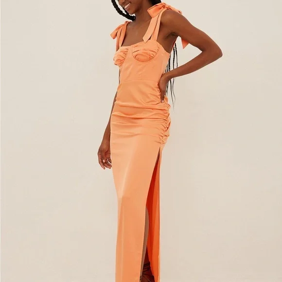 floral maxi dress with cutouts Pink Floral Maxi Dress With Cut Outs And Slit